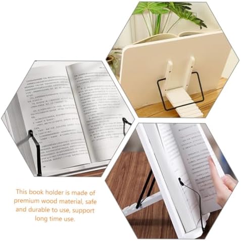VILLCASE Adjustable Wood Book Stand for Cookbooks and Notebooks