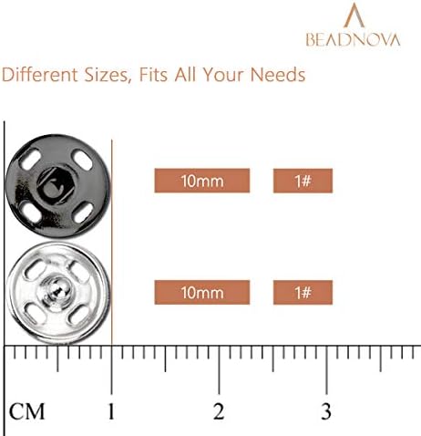 BEADNOVA Snaps Buttons 100 Sets 2 Colors 1