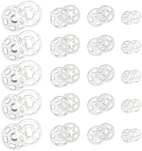 Salbsever 120 Sets Clear Plastic Snap Buttons for Sewing