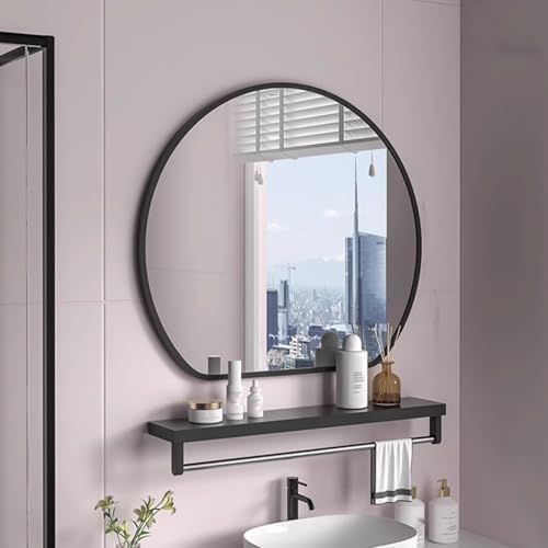 FLIPP Simple Semicircular Bathroom Mirror 40cm Black