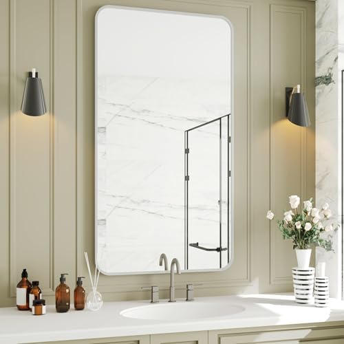 30x55 Silver Bathroom Mirror with Aluminum Frame