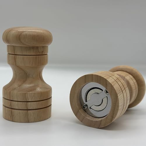 BigdataBetterLife Salt Pepper Grinder Set - Bamboo Stainless Steel