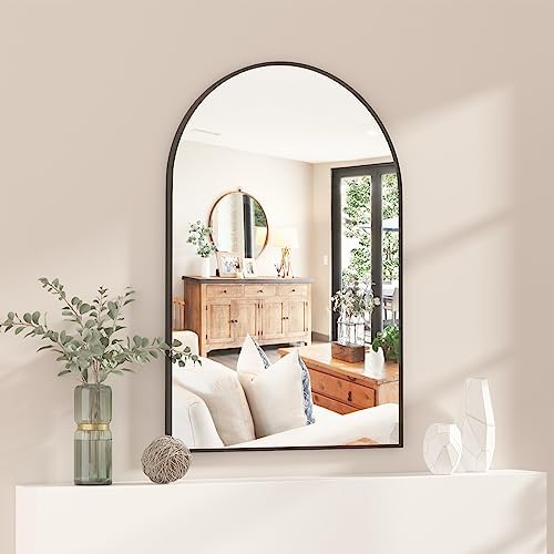 Poseerkey Arched Wall Mirror 20x30 Black Metal Frame
