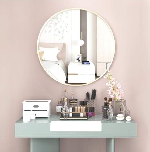 JLVAWIN GoldBlack 20 Inch Round Metal Frame Mirror