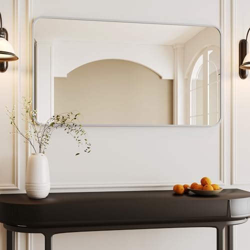 30x55 Silver Bathroom Mirror with Aluminum Frame