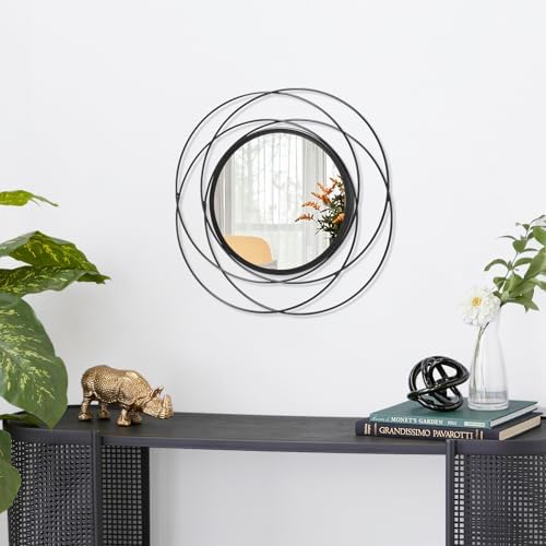 Black Small Round Wall Mirror 12 x 12 1