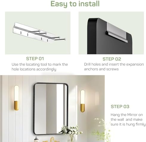 Zibbizo 22x30 Inch Bathroom Mirror with Metal Frame 1