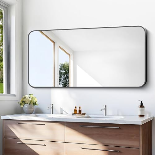 BONEWEI 24x48 Inch Black Rectangle Mirror