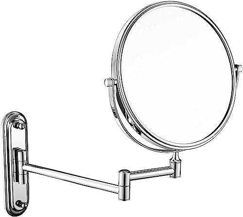Bleslin Wall-Mounted Double Sided Mirror 8 Inch Brass 3X Magnification