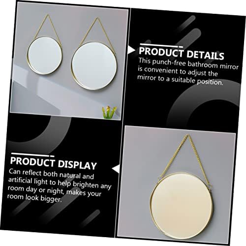 Angoily Wall Makeup Mirror Round Hanging Beauty Mirror
