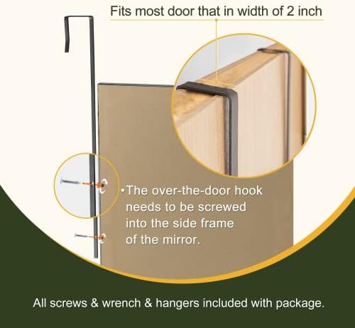NicBex Full Length Door Mirror 51x16 Black
