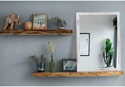 AAZZKANG Rustic White Large Wall Mirror 20x16