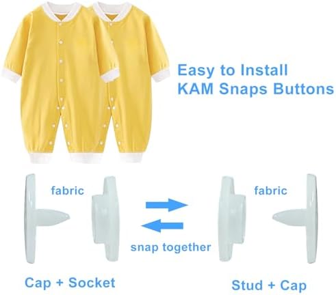 Suiwotin 100 Sets T5 Resin Snap Buttons White Round