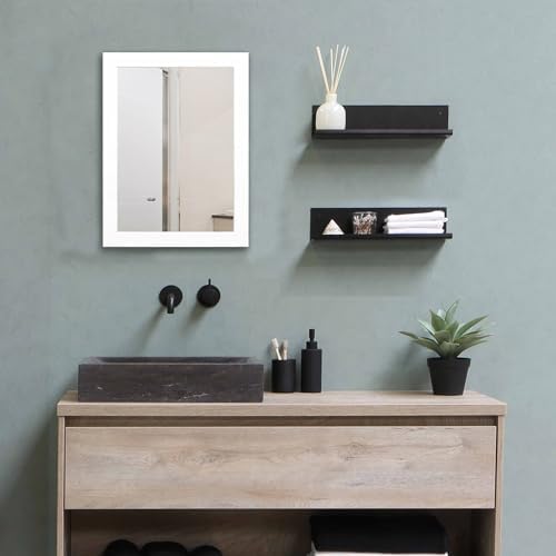 BOMINICA 12x16 Inch Framed Wall Mirror White