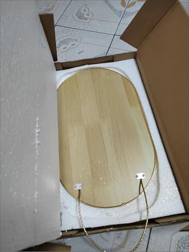 Full Body Mirror with Hanging Braided Rope Gold 30x48cm