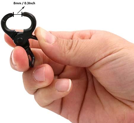 BIKICOCO 58 Swivel Trigger Snap Hook Black Pack of 20