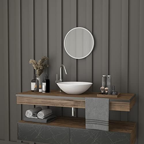 Merrick Lane Monaco Round Accent Wall Mirror - Silver Frame - 16 Inches 1