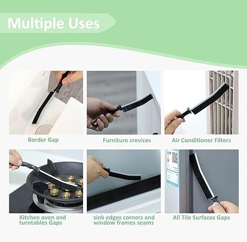 GENORMBRANDT Hard Bristle Crevice Cleaning Brush - 3 PCS Multifunctional Tool