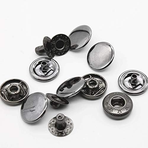 Raydodo 15mm Metal Snap Buttons Kit 12 Sets with Tools
