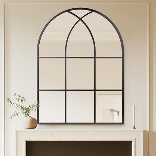 Antok Arched Wall Mirror 30x40 Black Frame