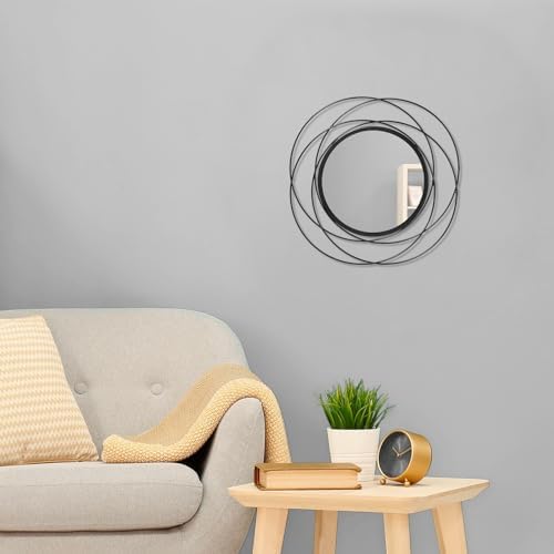 Black Small Round Wall Mirror 12 x 12 1