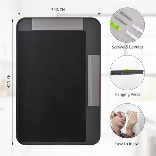 Suidia 30 x 48 Bathroom Mirror with Metal Frame 1