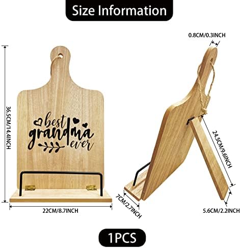 PLIGREAT Adjustable Wooden Cookbook Stand