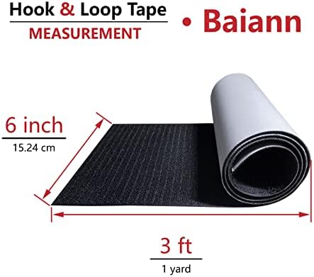 Baiann 6 x 3ft Adhesive Hook and Loop Strips Tape