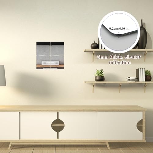 4 Pcs Shatterproof Acrylic Wall Mirror Tiles