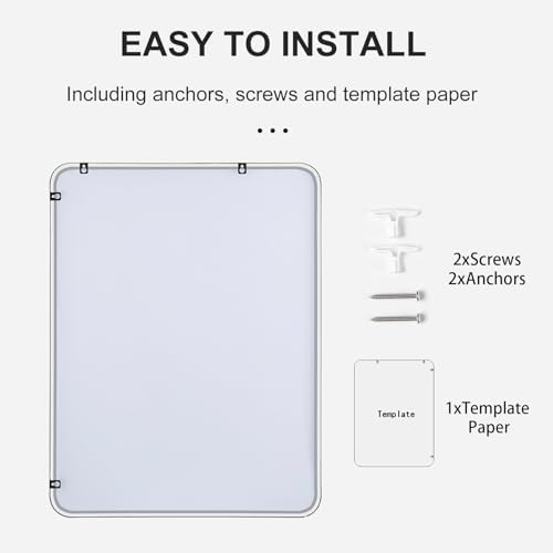LEDLUX 27x40 Wall Mirror Matte Black Metal Bathroom Mirror