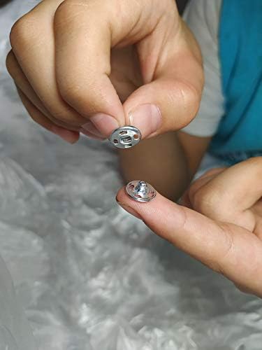 120 Sets Silver Snap Buttons for Sewing 3 Sizes