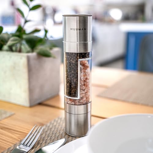 Huuman 2 in 1 Salt and Pepper Grinder Combo