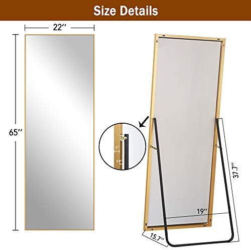BEHOME Full Length Standing Mirror - 65x22 Gold Aluminum Frame
