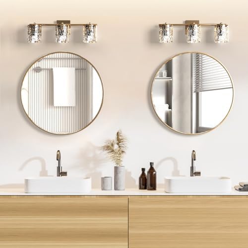 CONGUILIAO 24 Inch Round Gold Wall Mirror Set