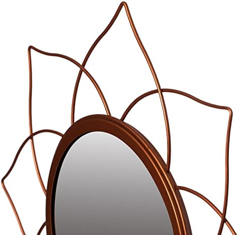 Uniquewise Pack of 2 Flower Shape Rose Gold Mirror