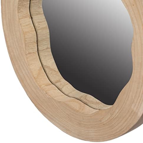 Vintiquewise Decorative Round Wood Wall Mirror