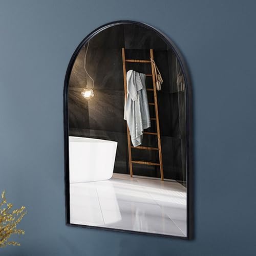 TZUFA Arched Bathroom Mirror with Metal Frame Black 40x60CM