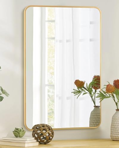 Yellow Gold Bathroom Mirror 20x30 Inch Rectangle
