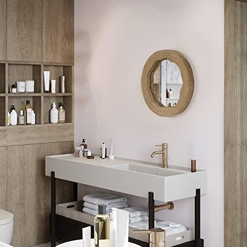 Vintiquewise Decorative Round Wood Wall Mirror