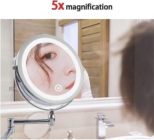 Bleslin Wall Vanity Mirror with LED 5X Magnification