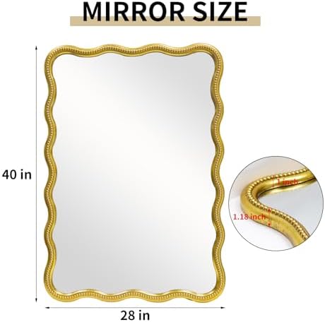 AIXI HOME Wavy Boho Bathroom Mirror 28x40