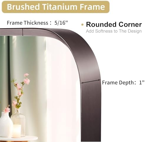 12x16 Inch Dark Bronze Wall Mirror with Brushed Titanium Frame