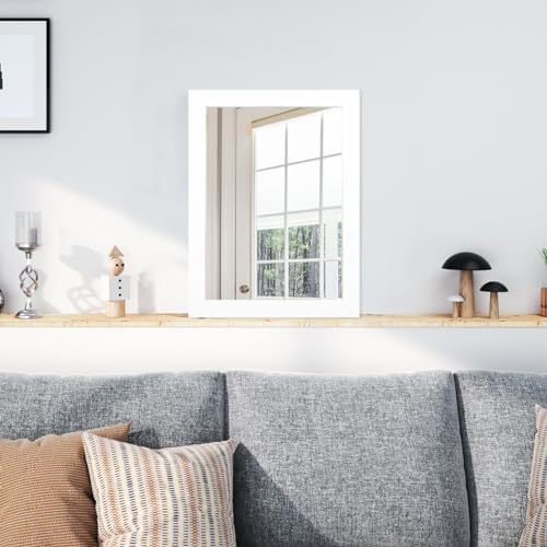 BOMINICA 12x16 Inch Framed Wall Mirror White