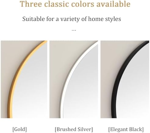Golden Oval Arched Bathroom Mirror with Metal Frame