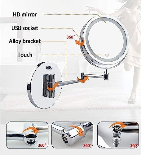 Bleslin Wall Vanity Mirror with LED 5X Magnification
