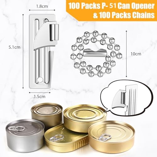Tarpop 100 Piece P51 Can Opener Set Silver