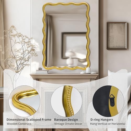 AIXI HOME Wavy Boho Bathroom Mirror 28x40