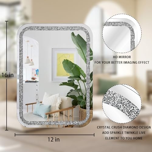 Crystal Crush Diamond Wall Mirror for Bathroom and Bedroom