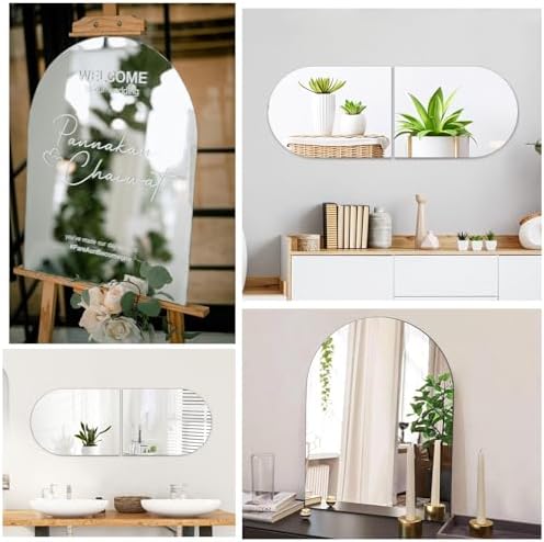 QEEYON 16x12 Inch Arched Wall Mirror