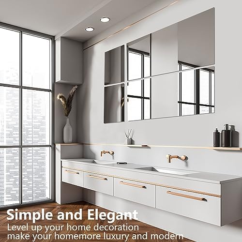 QEEYON 16 x 12 Wall Mirror Tiles Self Adhesive